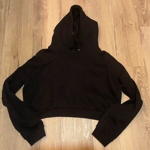 UK2LA Black Hooded Cropped Sweatshirt